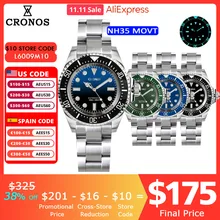 Cronos Automatic Diving Watch Stainless Steel 2000 Meters Water Resistance Professional Diver L6009M