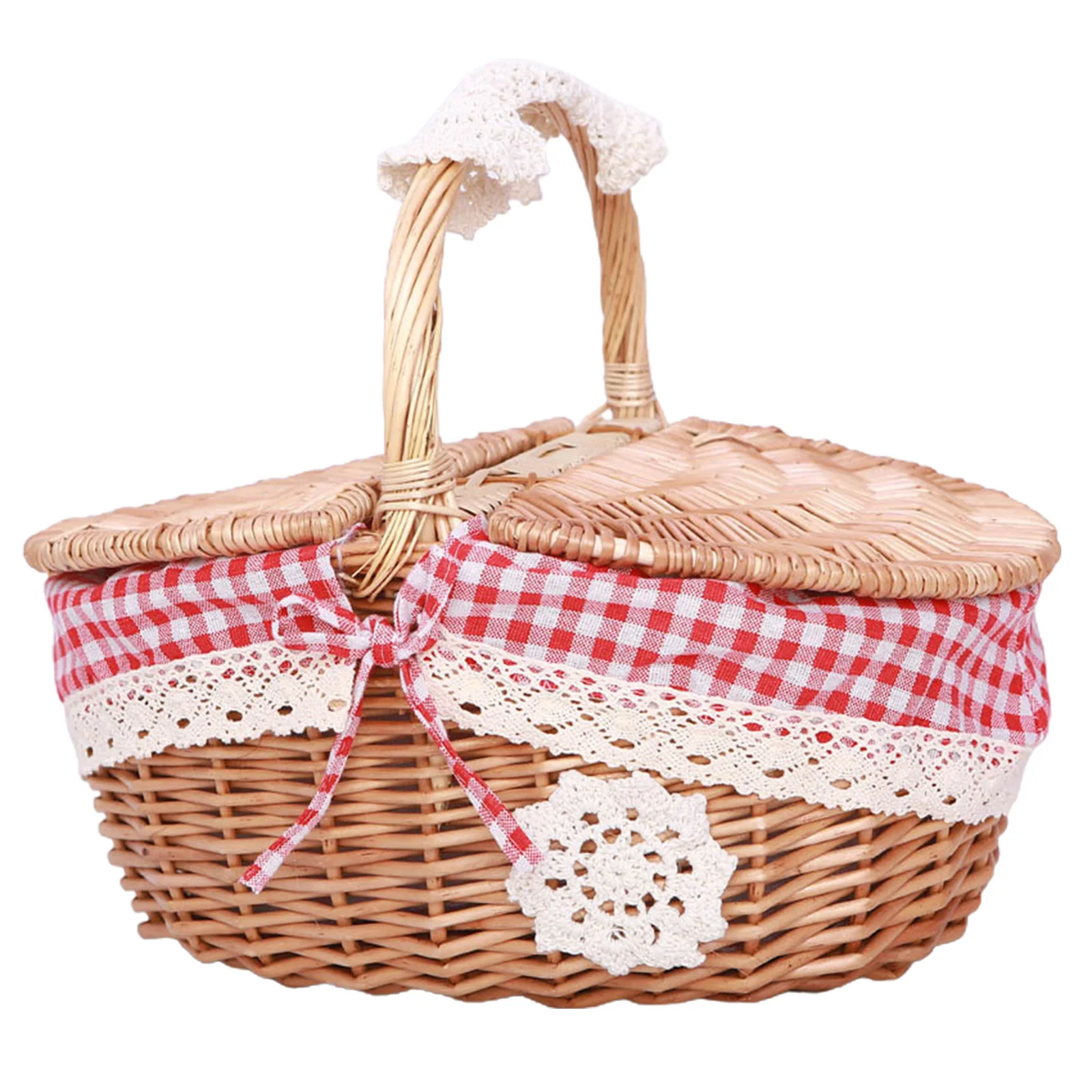 1pc Wicker Outdoor Food Picnic Basket With Cover Balcony Garden Storage Basket Barbecue Storage Family Gardening Flower Basket
1pc Wicker Outdoor Food Picnic Basket With Cover Balcony Garden Storage Basket Barbecue Storage Family Gardening Flower Basket