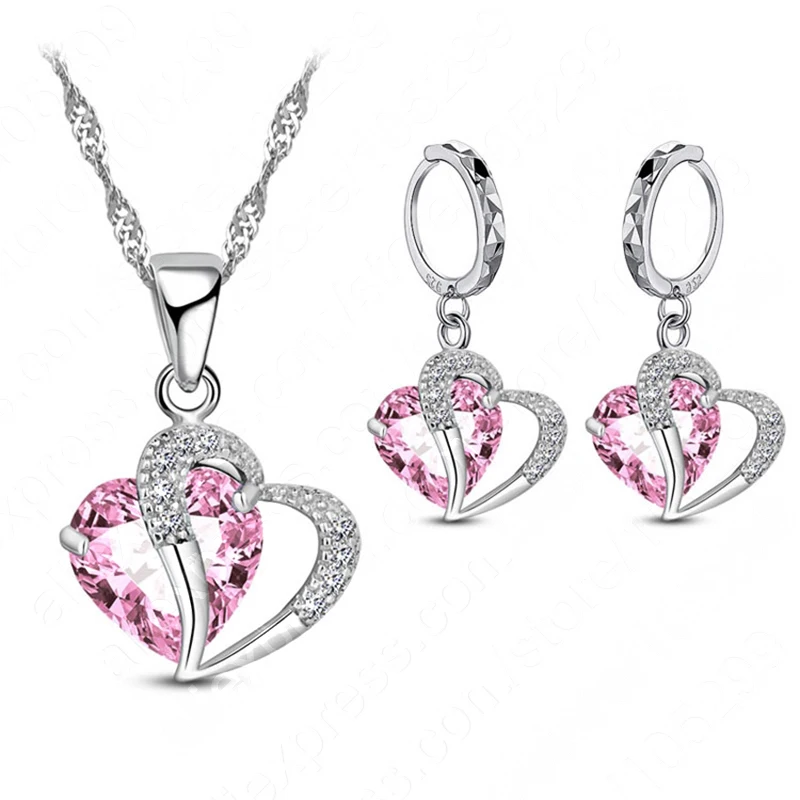 Luxury Women 925 Sterling Silver Cubic Zircon Necklace Pendant Earrings Sets Cartilage Piercing Jewelry Wedding Heart Design
Luxury Women 925 Sterling Silver Cubic Zircon Necklace Pendant Earrings Sets Cartilage Piercing Jewelry Wedding Heart Design