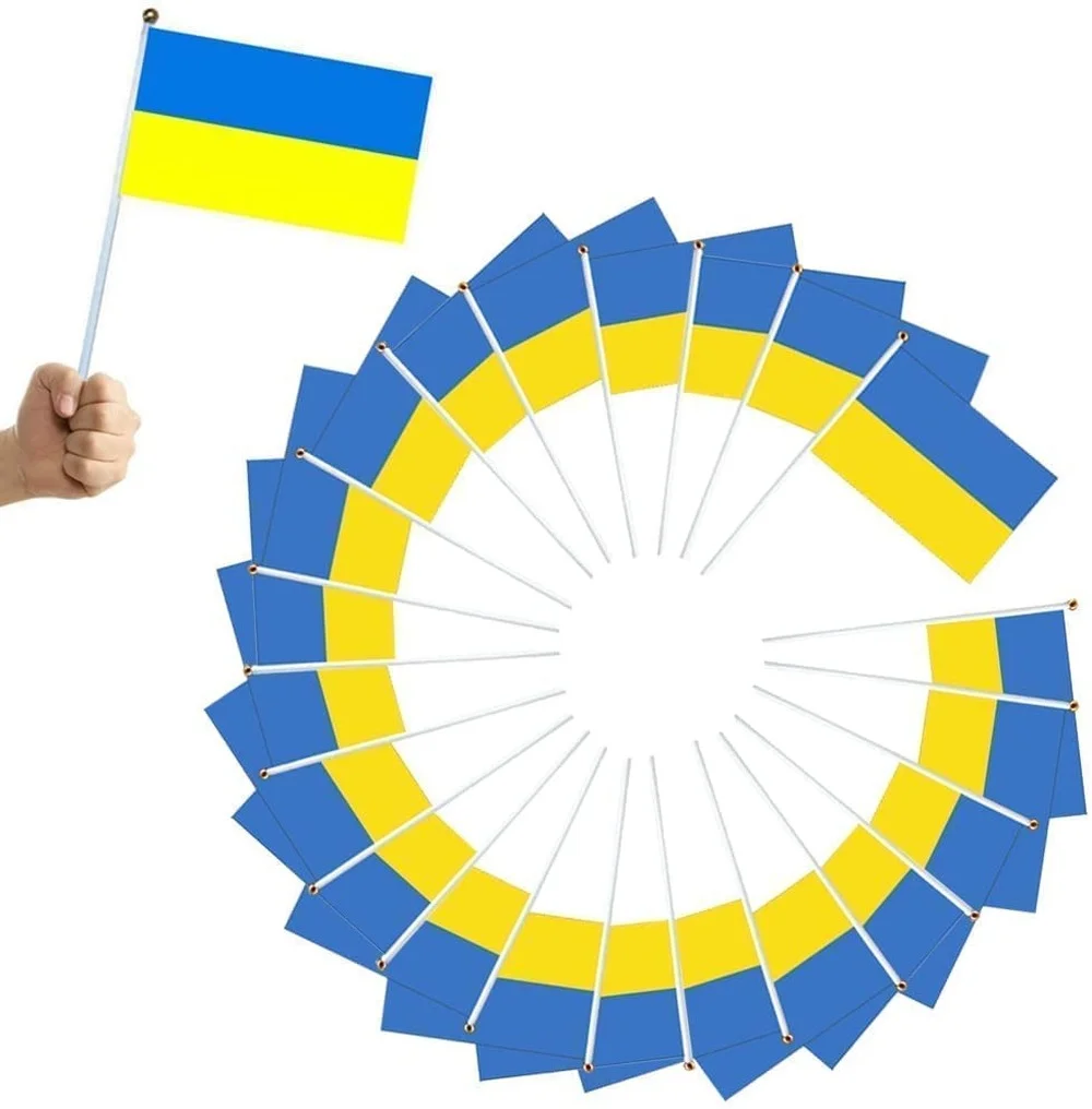 100 Pcs Ukraine Handheld Flag 5.5x8.5 Inch Ukrainian National Stick Flag Stick Flag for Party Festive Parade Party Decoration
100 Pcs Ukraine Handheld Flag 5.5x8.5 Inch Ukrainian National Stick Flag Stick Flag for Party Festive Parade Party Decoration