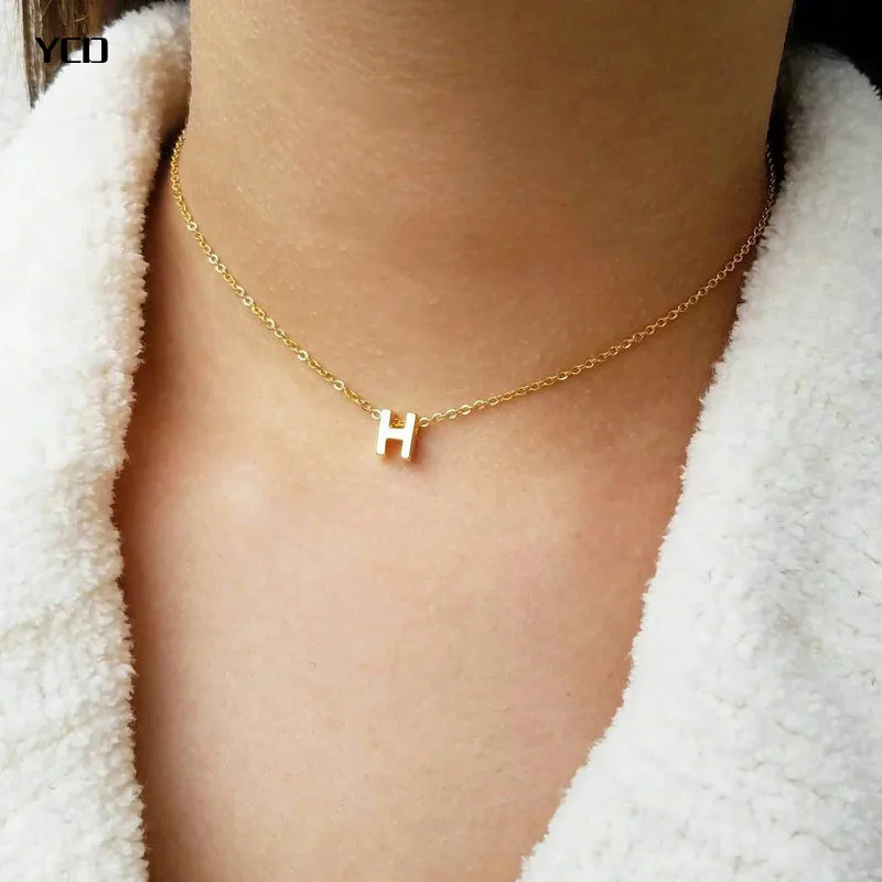 YCD Fashion A-Z Letter Initial Pendant Necklace Gold Silver Tennis Chain Choker Necklace for Women Jewelry Accessories
YCD Fashion A-Z Letter Initial Pendant Necklace Gold Silver Tennis Chain Choker Necklace for Women Jewelry Accessories