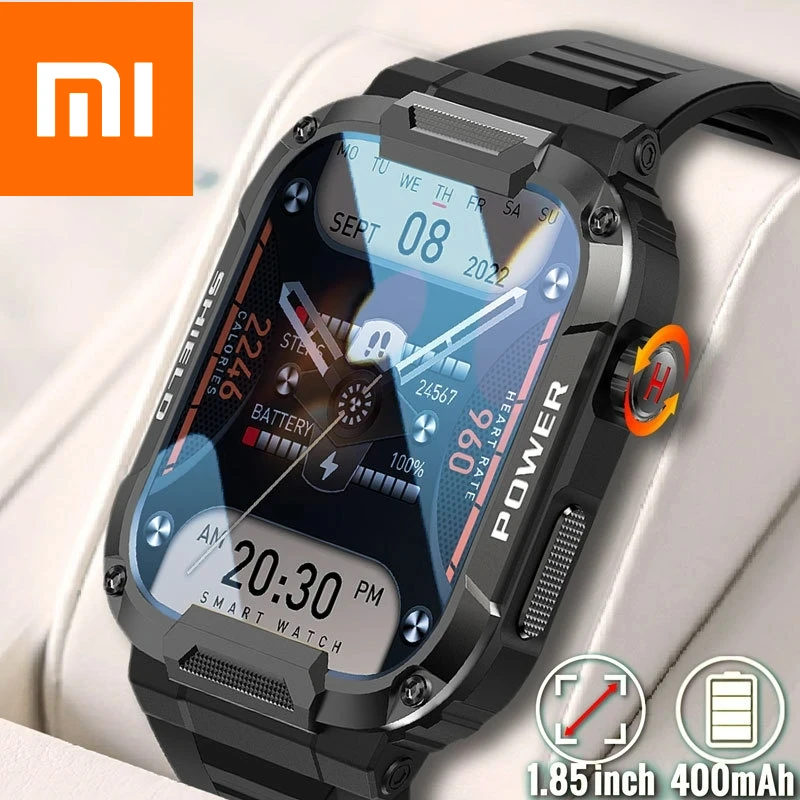 

Мужские Водонепроницаемые Смарт-часы Xiaomi, Прочные Военные Смарт-часы для Android и IOS, водонепроницаемые Смарт-часы Ip68, 1,85 дюйма, голосовые и Bluetooth-звонки с искусственным интеллектом