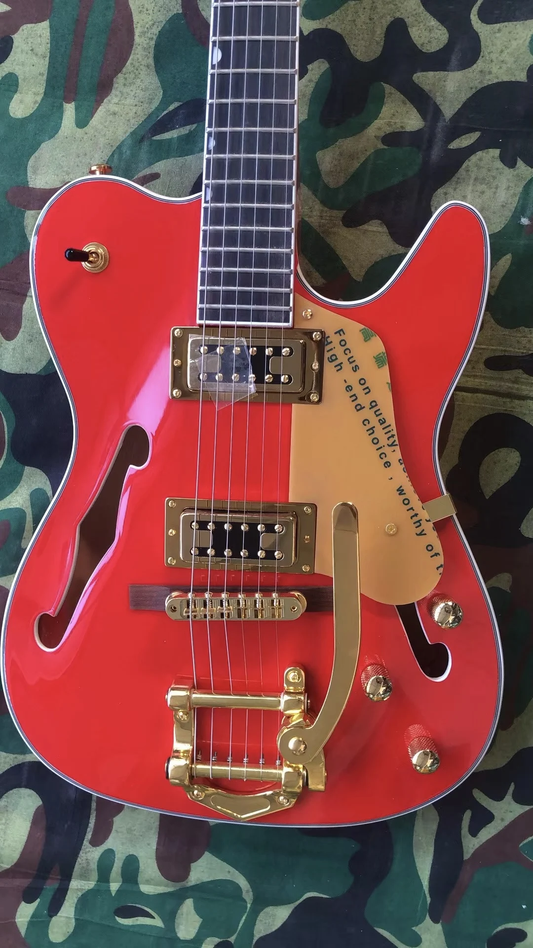 In Stock TL 6 Strings Jazz Electric Guitar Semi-Hollow Body Bridge Tremolo Gold Hardware Glossy Finish Free Delivery
In Stock TL 6 Strings Jazz Electric Guitar Semi-Hollow Body Bridge Tremolo Gold Hardware Glossy Finish Free Delivery