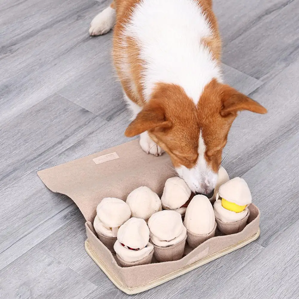 

Egg Blind Box Sniff Dog Toys Hidden Food Leakage Anti-Demolition Home Consumption Physical Energy Interactive Play Plush Toys