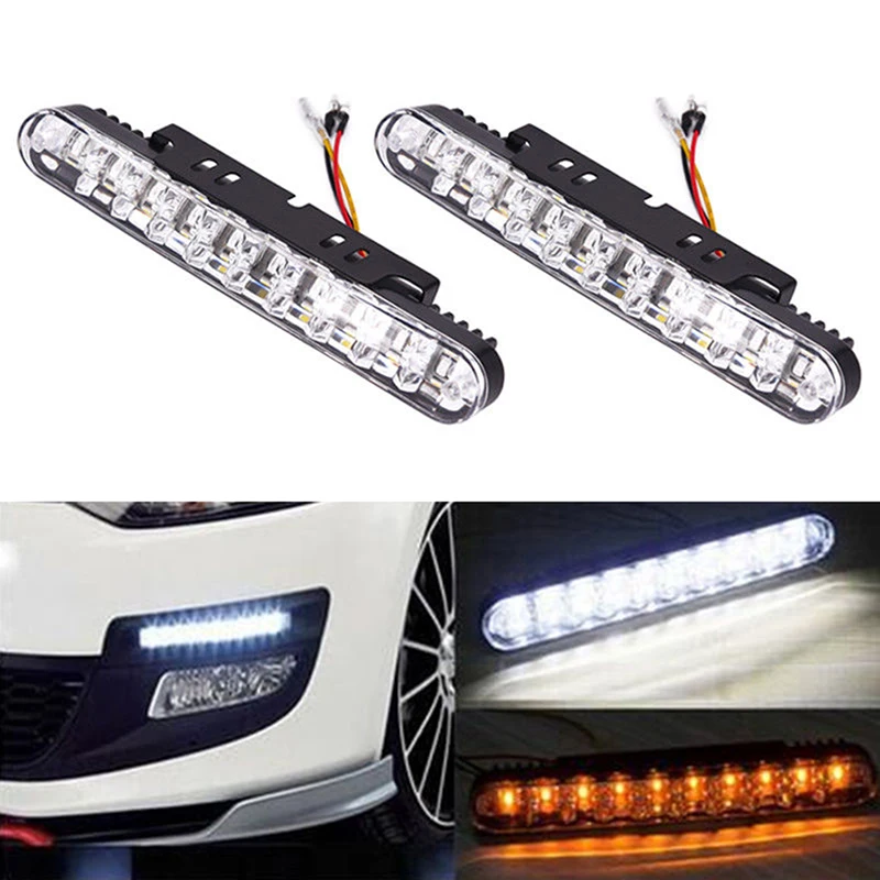 2Pcs 12V 12W 30 LED Car Daytime Running Light DRL Daylight Lamp With Turn Lights Fog Light Indicator White Amber
2Pcs 12V 12W 30 LED Car Daytime Running Light DRL Daylight Lamp With Turn Lights Fog Light Indicator White Amber