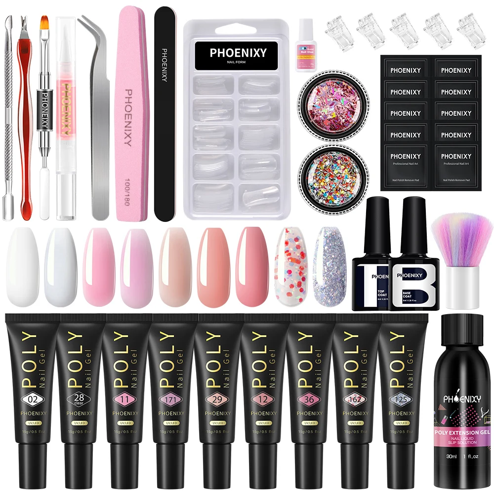 Poly Nail Gel Set 9pcs Full Manicure Kit 15ml Extension Soak Off Building Nail UV Gel Nail Art French Tool Kit for Nails Design
Poly Nail Gel Set 9pcs Full Manicure Kit 15ml Extension Soak Off Building Nail UV Gel Nail Art French Tool Kit for Nails Design