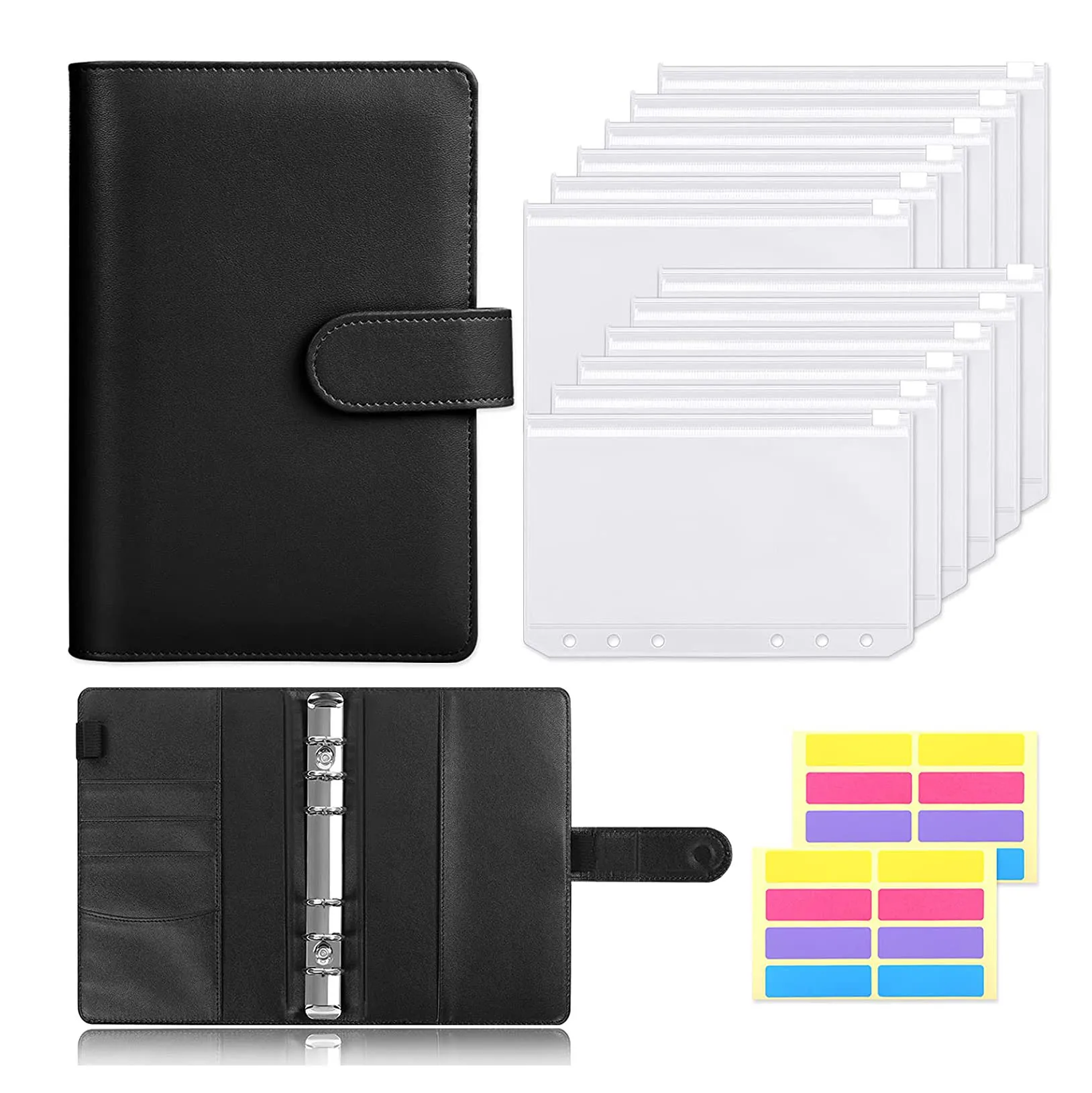 12Pcs Clear Plastic A6 Binder Envelopes with PU Leather 6 Ring Binder,Waterproof Cash Budget Envelopes System with Label Sticker
12Pcs Clear Plastic A6 Binder Envelopes with PU Leather 6 Ring Binder,Waterproof Cash Budget Envelopes System with Label Sticker