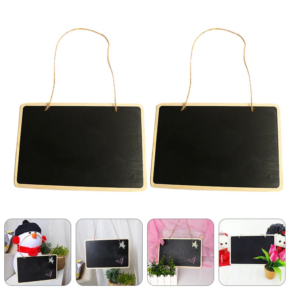 

Lanyard Portable Small Blackboard Information Decor Message Removable Boards Restaurant Notice Wooden Hanging Menu Woodsy