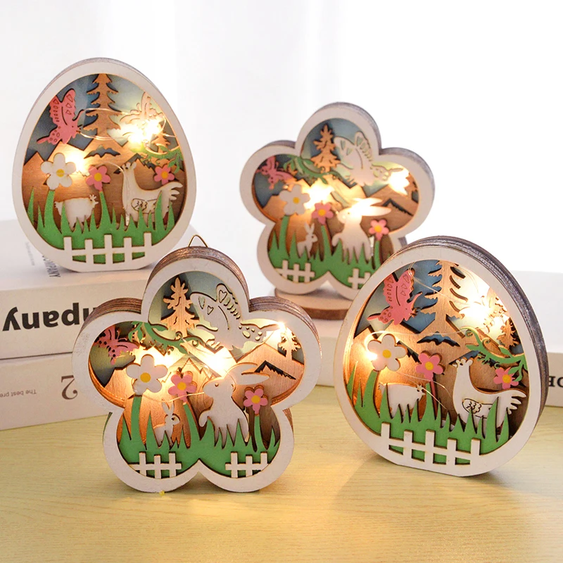 2023 Wooden Easter LED Night Light Easter Decoration For Home Rabbit Eggs Flower Ornaments Lamp Kids Gift Favors Party Supplies
2023 Wooden Easter LED Night Light Easter Decoration For Home Rabbit Eggs Flower Ornaments Lamp Kids Gift Favors Party Supplies