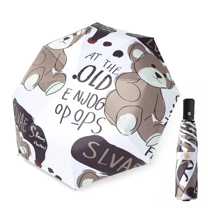 Cute Bear Umbrella Automatic Folding Women Rain Windproof Black Coating Anti UV Umbrella Girl Portable Cartoon Gift Parasol Sun
Cute Bear Umbrella Automatic Folding Women Rain Windproof Black Coating Anti UV Umbrella Girl Portable Cartoon Gift Parasol Sun