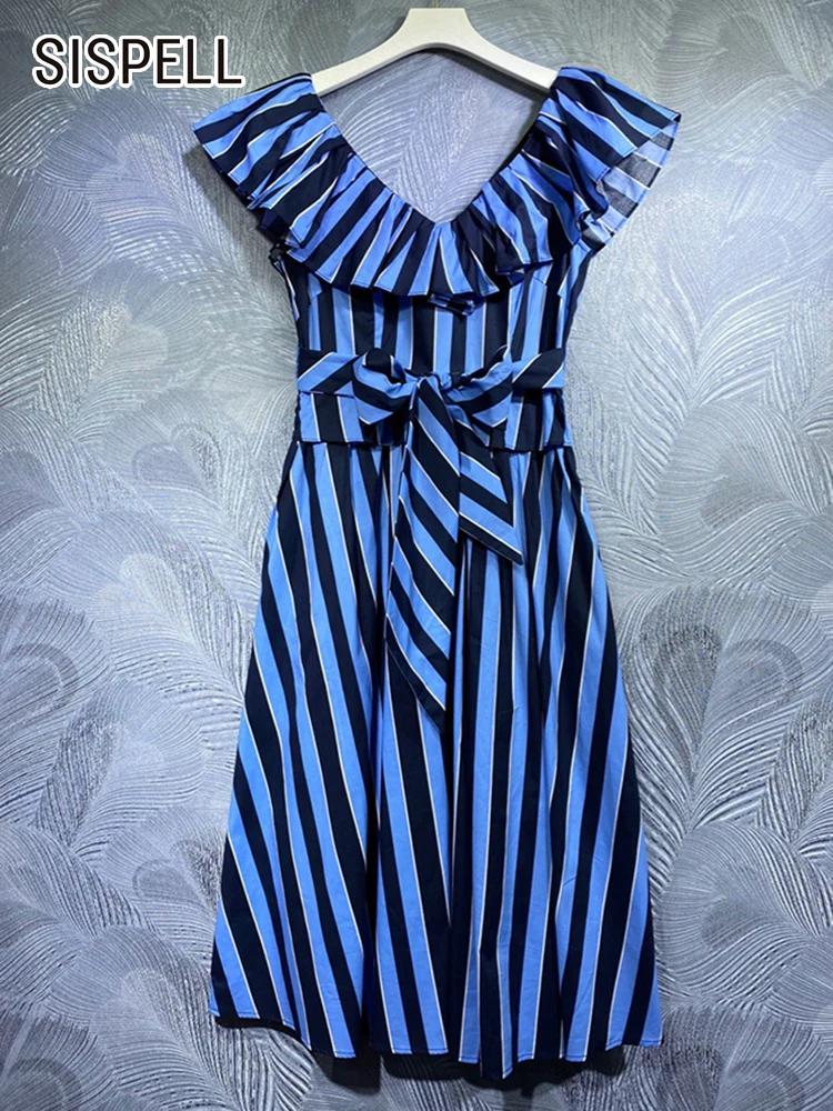 SISPELL Patchwork Bow Striped Dresses For Women V Neck Sleeveless High Waist Folds Elegant Dress Female Summer 2023 New Fashion
SISPELL Patchwork Bow Striped Dresses For Women V Neck Sleeveless High Waist Folds Elegant Dress Female Summer 2023 New Fashion