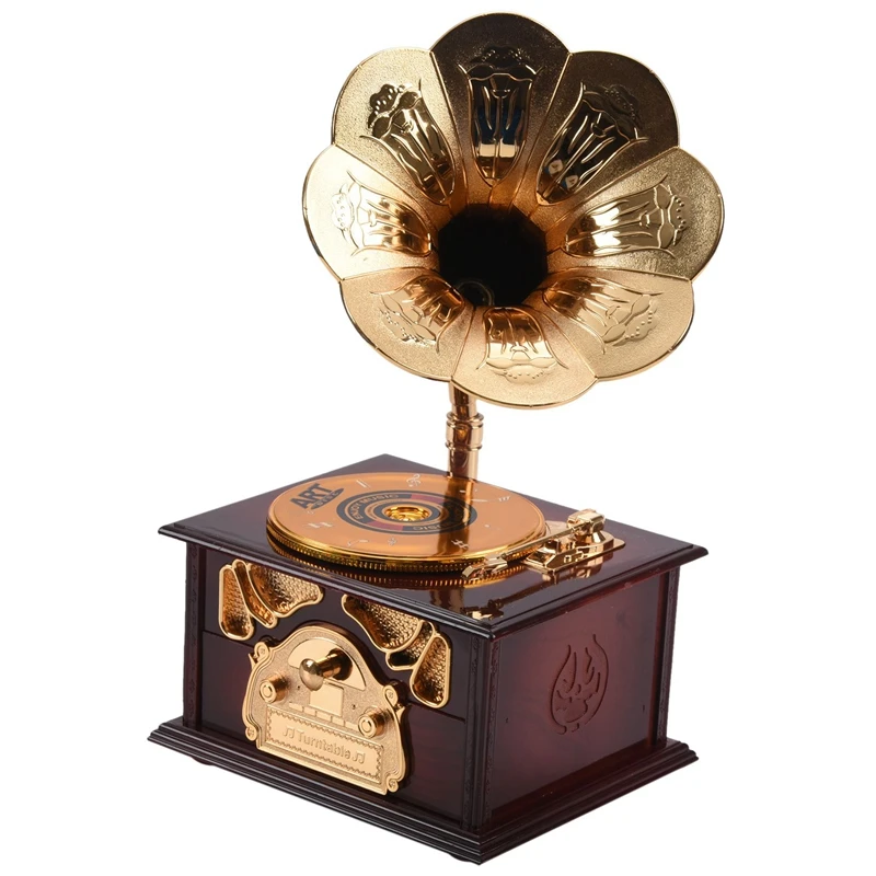 Gramophone Shaped Classic Vintage Music Box Hand Crank Type Music Box Movement Diy Romantic Christmas Present Drop Shipping
Gramophone Shaped Classic Vintage Music Box Hand Crank Type Music Box Movement Diy Romantic Christmas Present Drop Shipping