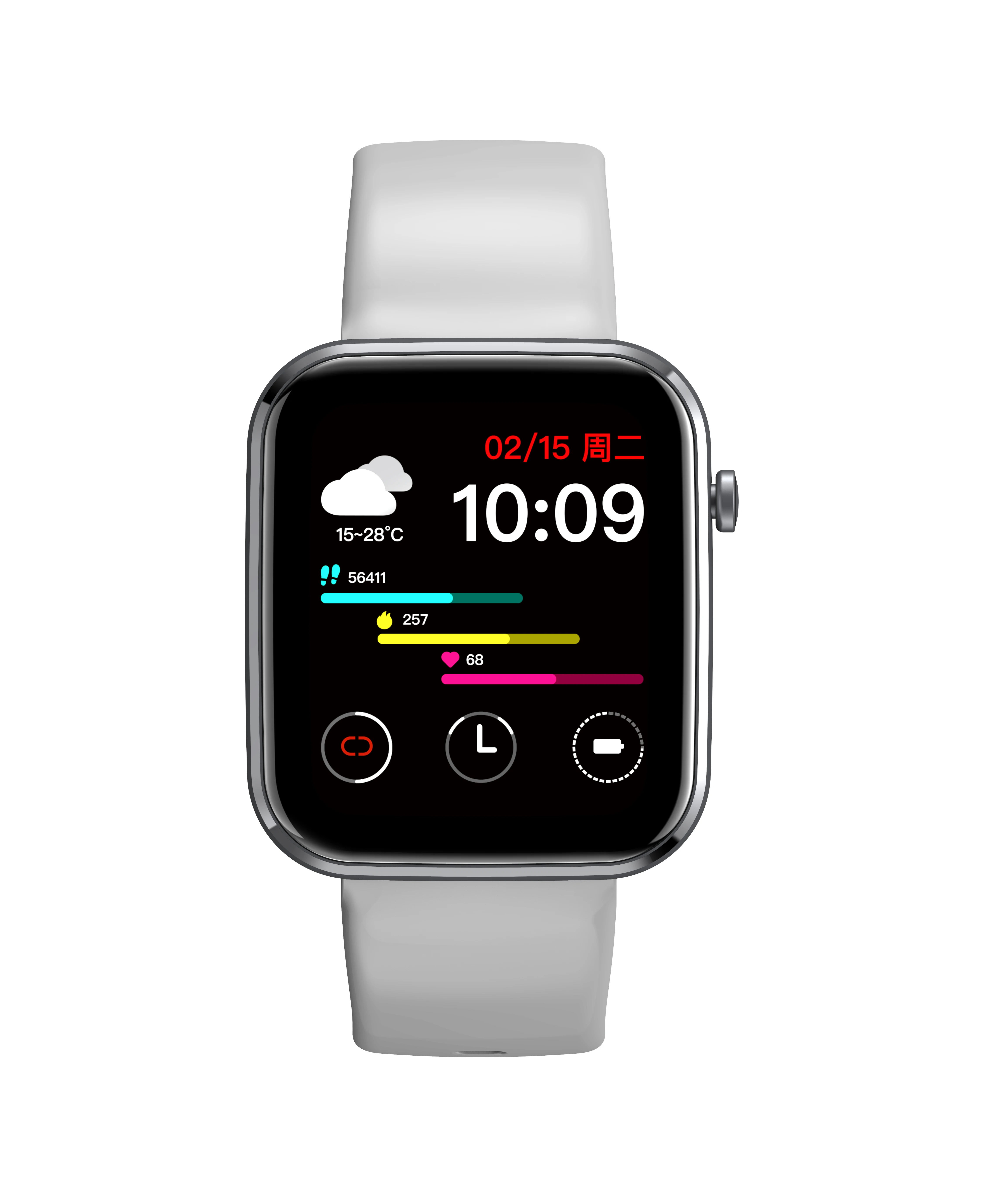 Smart Watch 1.69 Inch Heart Rate Blood Pressure Sleep Monitoring Steps Distance Calorie Alarm Sedentary Reminder Band
Smart Watch 1.69 Inch Heart Rate Blood Pressure Sleep Monitoring Steps Distance Calorie Alarm Sedentary Reminder Band