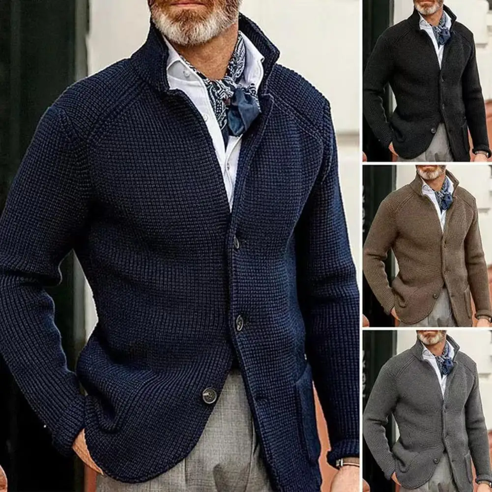 Autumn Men Sweaters Cardigan Loose Knitted Coat Casual Solid Color Slim Fit Stand Collar Knitted Cardigans Male chaquetas hombre
Autumn Men Sweaters Cardigan Loose Knitted Coat Casual Solid Color Slim Fit Stand Collar Knitted Cardigans Male chaquetas hombre