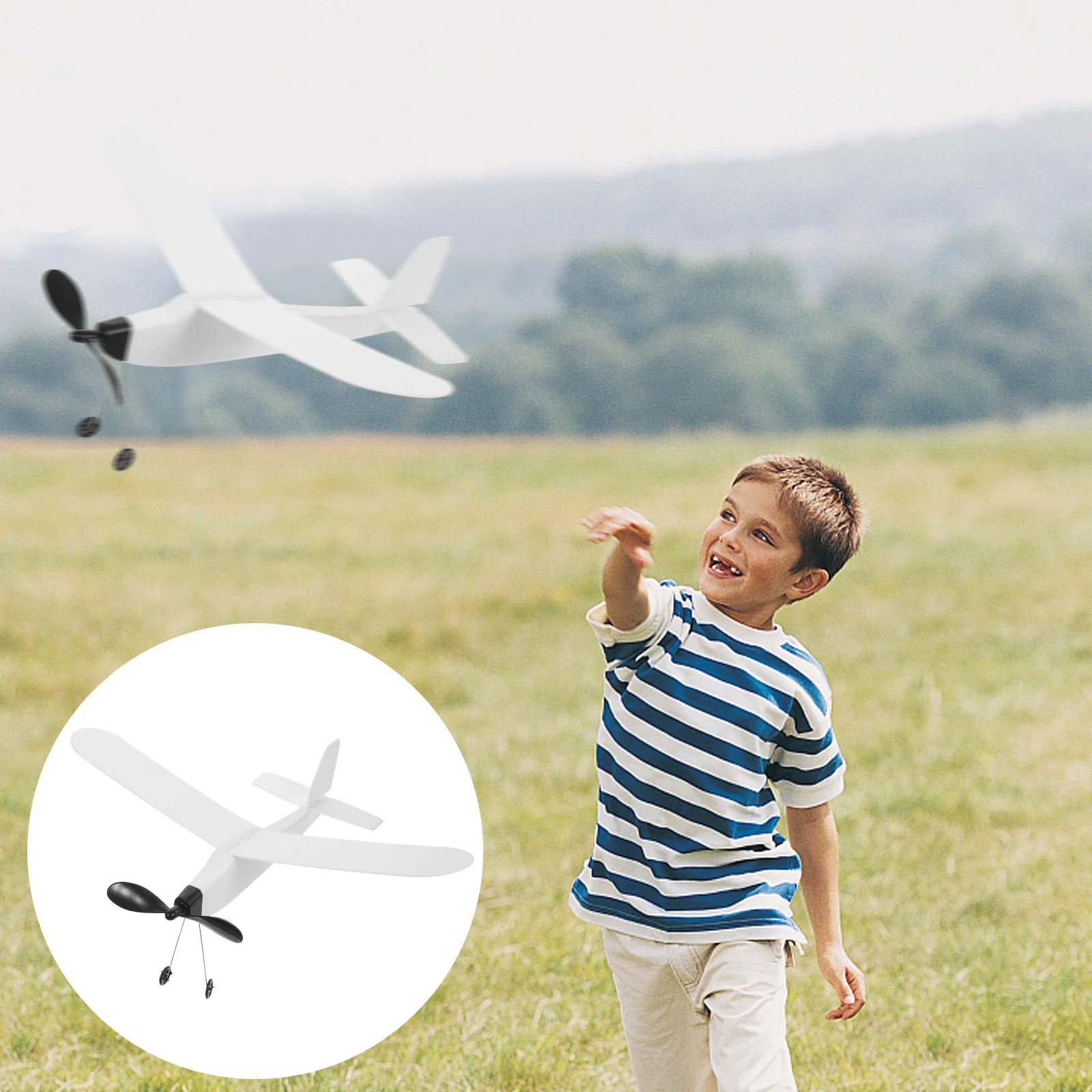 

Rubber Band Airplane Funny Rubber Band Powered Plane Models Kids Plaything Random Color