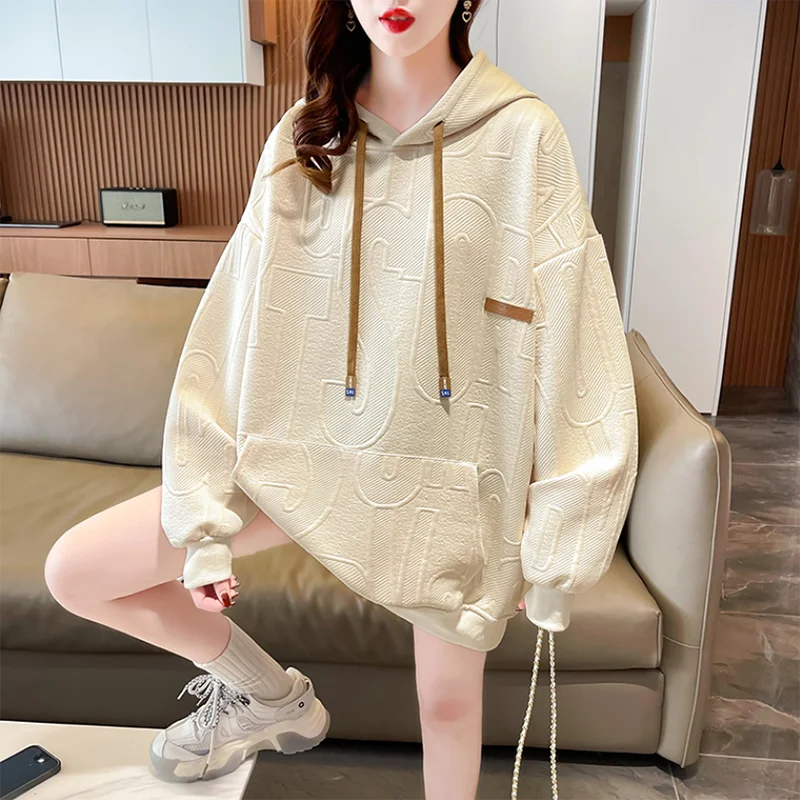 Spring Autumn Casual Thin Hoodies Sweatshirt Women Outwear Korean Loose Patch Jacquard Pocket Pullover Sweatshirt Female Tops
Spring Autumn Casual Thin Hoodies Sweatshirt Women Outwear Korean Loose Patch Jacquard Pocket Pullover Sweatshirt Female Tops