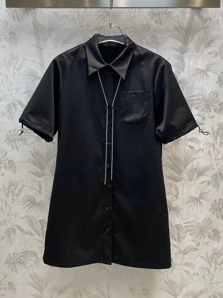 2022 Summer Necklace Shirt Dress Women Short Sleeve Drawstring Cuff Straight Ladies White Dress Fashion Loose Casual Dresses
2022 Summer Necklace Shirt Dress Women Short Sleeve Drawstring Cuff Straight Ladies White Dress Fashion Loose Casual Dresses