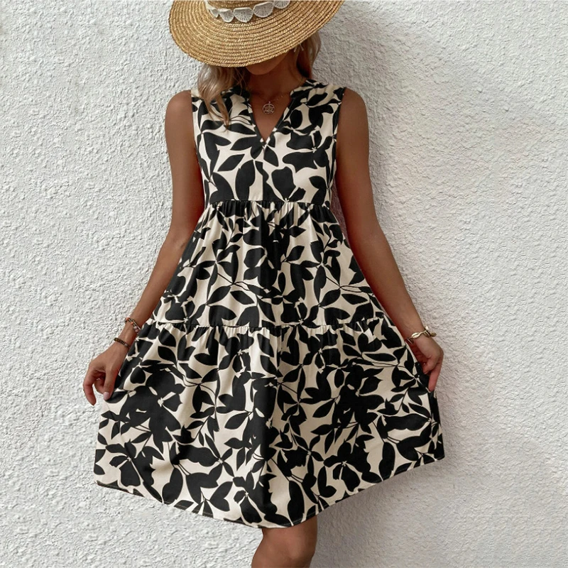 Women's Boho Floral Printed Mini Dress Summer Casual Loose V-Neck Sleeveless Dress Female Beach Party Dresses Sundress Vestidos
Women's Boho Floral Printed Mini Dress Summer Casual Loose V-Neck Sleeveless Dress Female Beach Party Dresses Sundress Vestidos