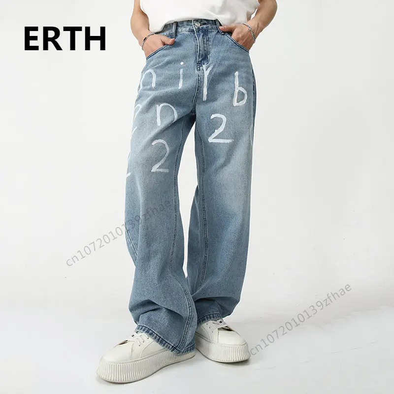 ERTH Men's Wear Spring Summer New Men's Jeans Loose Straight Denim Pants Personalized Digital Print Stitching Color Trousers 
ERTH Men's Wear Spring Summer New Men's Jeans Loose Straight Denim Pants Personalized Digital Print Stitching Color Trousers