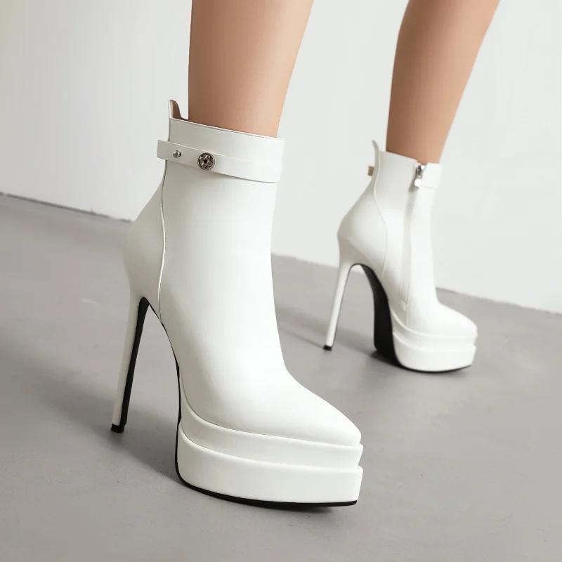 Women's Sexy Real Cow Leather Platform Stiletto Ankle Boots 2022 Fall Fashion Side Zip Party Boots Botas Mujer Demonia Boots
Women's Sexy Real Cow Leather Platform Stiletto Ankle Boots 2022 Fall Fashion Side Zip Party Boots Botas Mujer Demonia Boots
