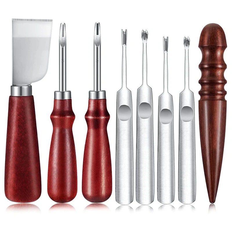 8 Pcs Leather Knife Set, Leather Edge Beveler Leather Groover Leather Cutter Wood Skiving Knife Leathercraft Accessories
8 Pcs Leather Knife Set, Leather Edge Beveler Leather Groover Leather Cutter Wood Skiving Knife Leathercraft Accessories