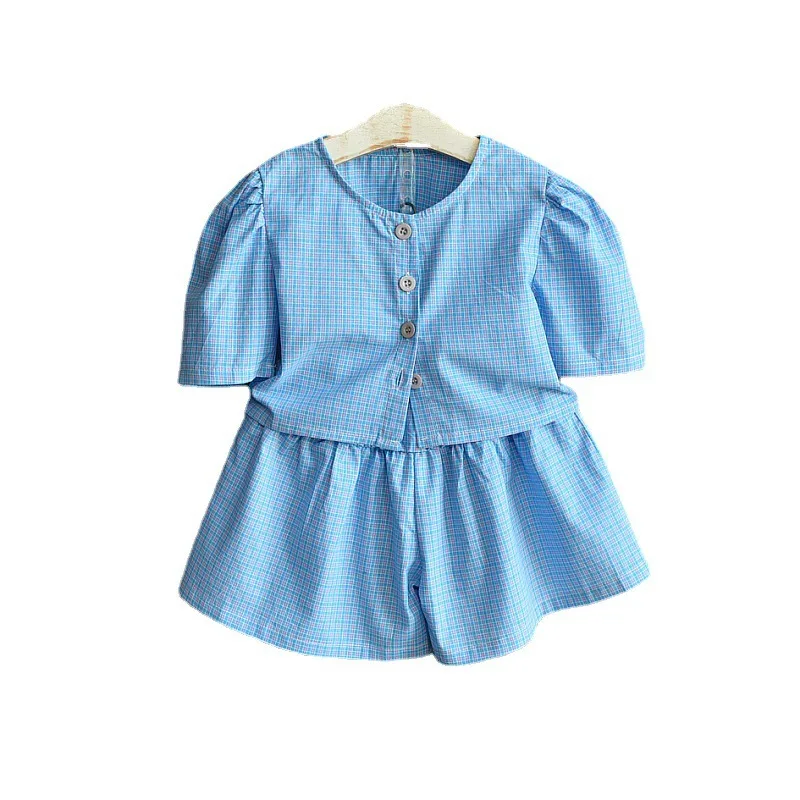 Children's Clothing Girls Summer Suit Short Sleeved Plaid Tshirt + Shorts Clothes Fashion Kids Casual Tops Set 2 Pieces Set Out
Children's Clothing Girls Summer Suit Short Sleeved Plaid Tshirt + Shorts Clothes Fashion Kids Casual Tops Set 2 Pieces Set Out