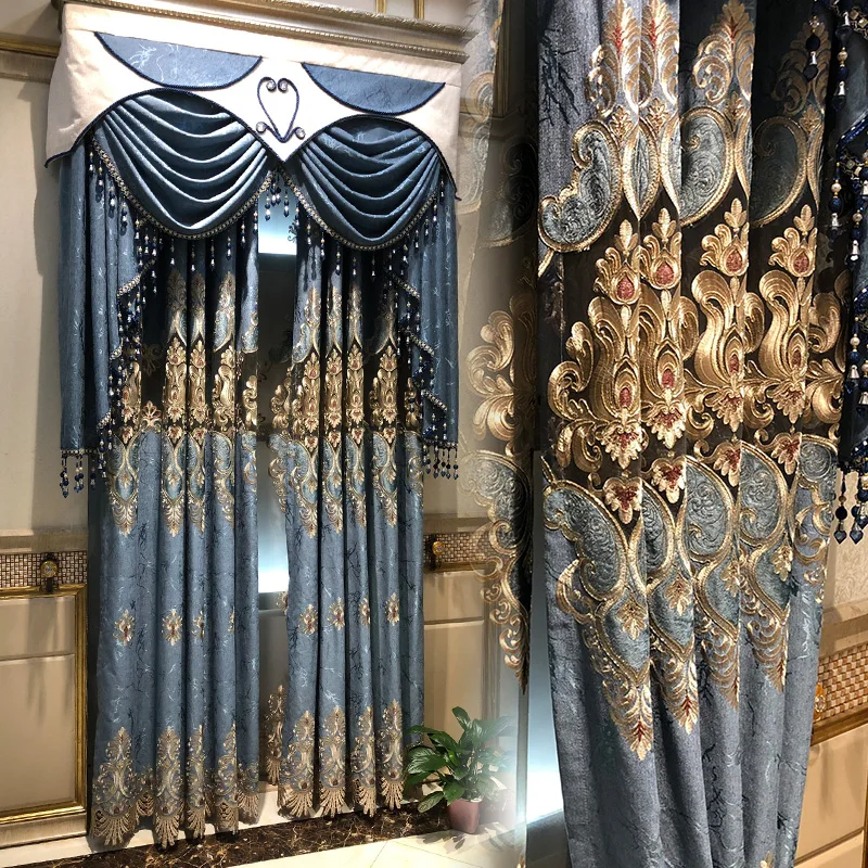 Living Room Bedroom Blackout Chenille Curtains Retro American European Style Curtains Coffee Luxury Custom Size Window Shade
Living Room Bedroom Blackout Chenille Curtains Retro American European Style Curtains Coffee Luxury Custom Size Window Shade