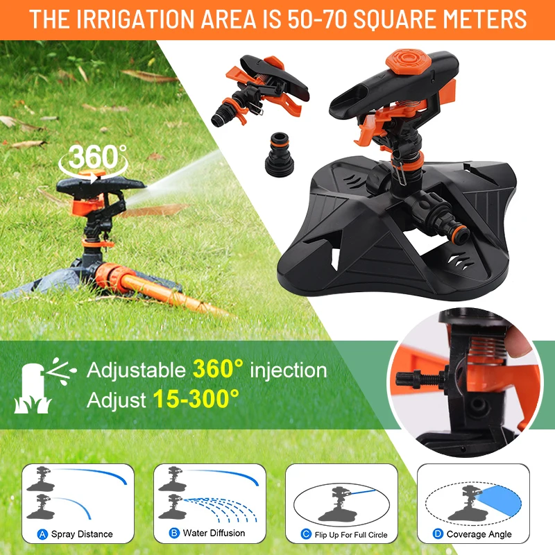 360 Degree Automatic Garden Lawn Water Sprinklers Lawn Rotating Garden Large Area Coverage Water Sprinkler Irrigation Supplies
360 Degree Automatic Garden Lawn Water Sprinklers Lawn Rotating Garden Large Area Coverage Water Sprinkler Irrigation Supplies