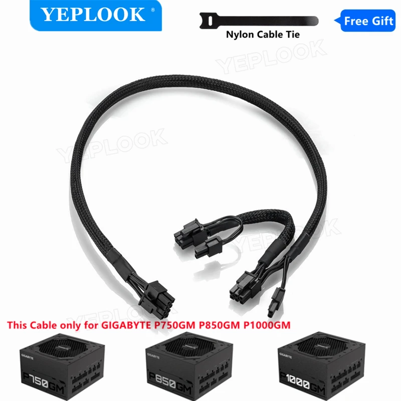 PCIe 8Pin to Dual 8Pin (6+2Pin) GPU Cable Sleeved 18AWG For GIGABYTE P750GM 750W, P850GM 850W, P1000GM 1000W Gold Fully Modular
PCIe 8Pin to Dual 8Pin (6+2Pin) GPU Cable Sleeved 18AWG For GIGABYTE P750GM 750W, P850GM 850W, P1000GM 1000W Gold Fully Modular