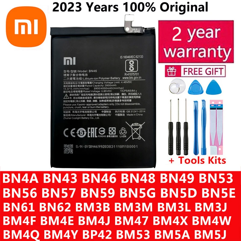 

Original Battery Xiaomi Mi Redmi Note Pocophone Poco F1 F2 F3 3 3S X3 K30 4 4X K40 5 6 7 8 8T 9 9A 9C 9T 10 10S 10T 11 Pro Lite