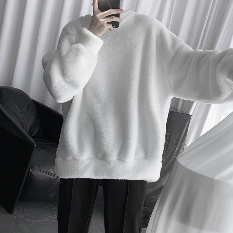Soft Tops Pullover Sheep Fleece Winter Mens Warm Outerwear Streetwear Pullovers Outerwear O-Neck T-shirt
Soft Tops Pullover Sheep Fleece Winter Mens Warm Outerwear Streetwear Pullovers Outerwear O-Neck T-shirt