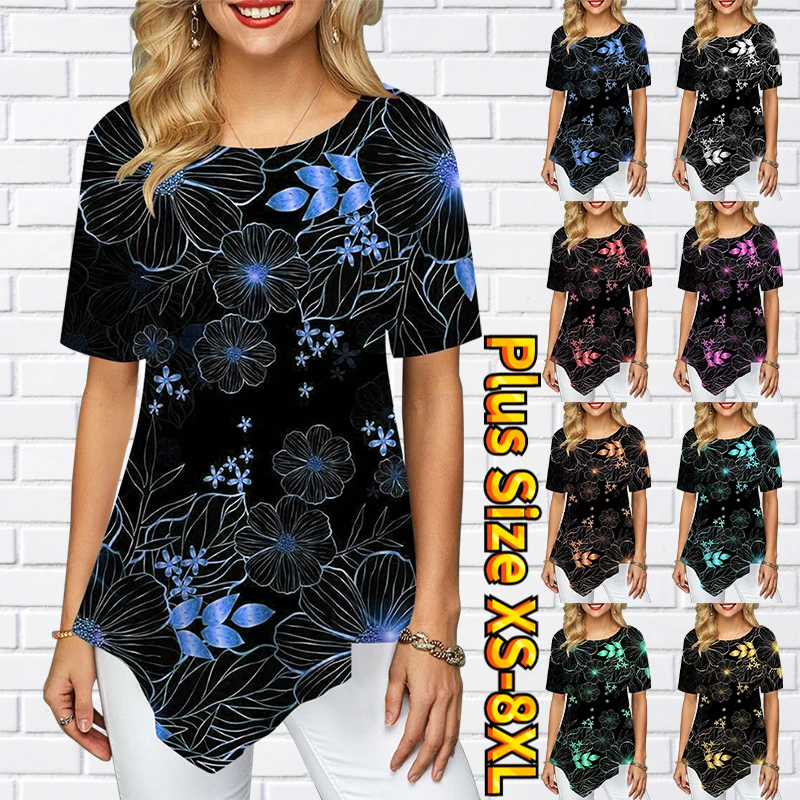 2022 Floral Print Women T Shirts Summer Size Short Sleeve Round Collar Tops T Shirt Ladies Fashion Loose Top Tee Ladies Clothing
2022 Floral Print Women T Shirts Summer Size Short Sleeve Round Collar Tops T Shirt Ladies Fashion Loose Top Tee Ladies Clothing