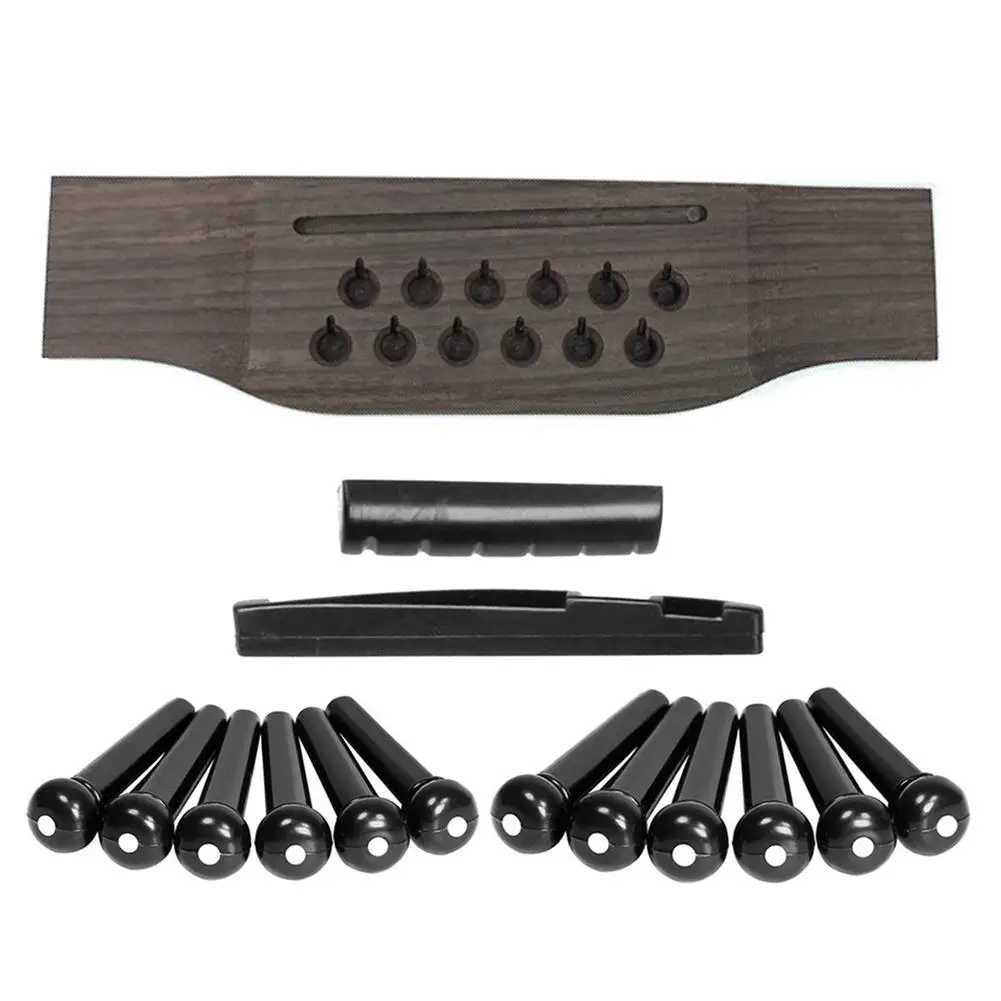 NEW 12-string Folk Guitar Bridge Replacement Parts Rosewood 12-hole Guitar Bridge String Nails Nut Accessories
NEW 12-string Folk Guitar Bridge Replacement Parts Rosewood 12-hole Guitar Bridge String Nails Nut Accessories