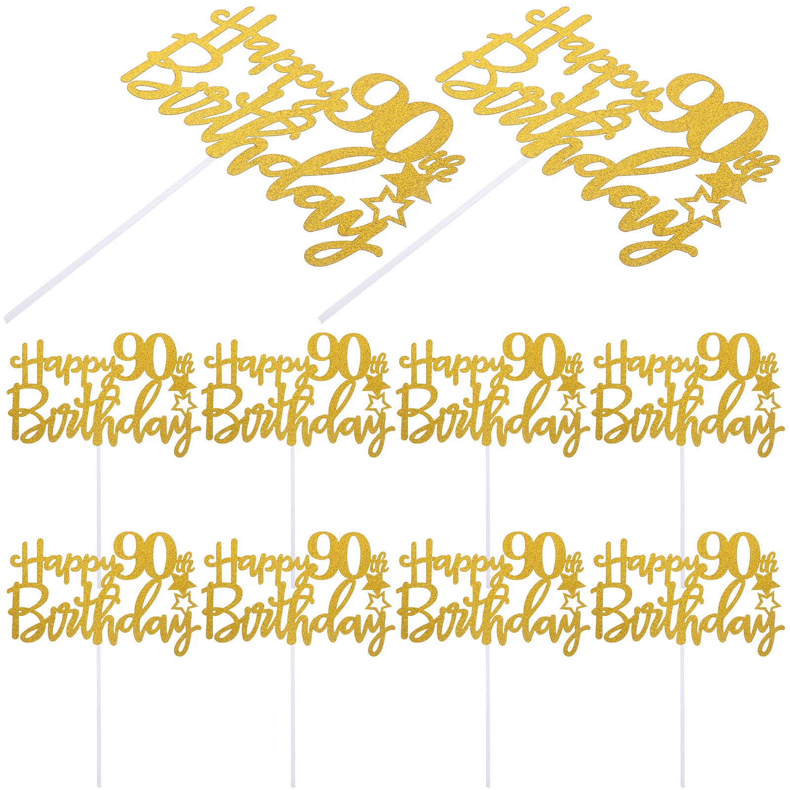 10 Pcs Sequin Trim 90th Birthday Decorations Happy Cupcakes Picks Toppers Insert Card Ornaments
10 Pcs Sequin Trim 90th Birthday Decorations Happy Cupcakes Picks Toppers Insert Card Ornaments