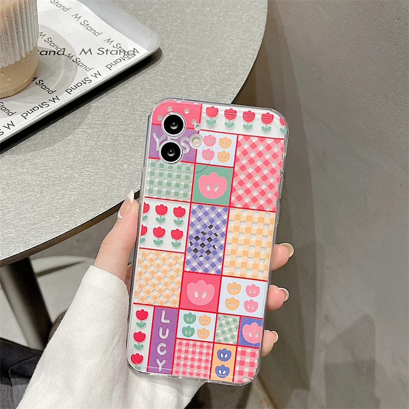 Cute Lattice Flowers Letter Painted Transparent Soft Anti-fall Cover For iphone 11 12 13 Pro Max XR X Xs 6 7 8 Plus Phone Case
Cute Lattice Flowers Letter Painted Transparent Soft Anti-fall Cover For iphone 11 12 13 Pro Max XR X Xs 6 7 8 Plus Phone Case
