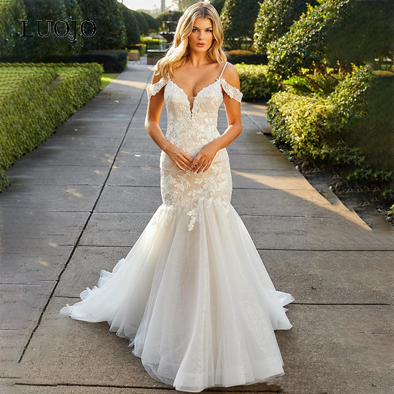 LUOJO Spaghetti Straps Off the Shoulder Spark Wedding Dress 2022 Bridal Gowns Appliques Tea-length Vestido De Noiva For Women
LUOJO Spaghetti Straps Off the Shoulder Spark Wedding Dress 2022 Bridal Gowns Appliques Tea-length Vestido De Noiva For Women