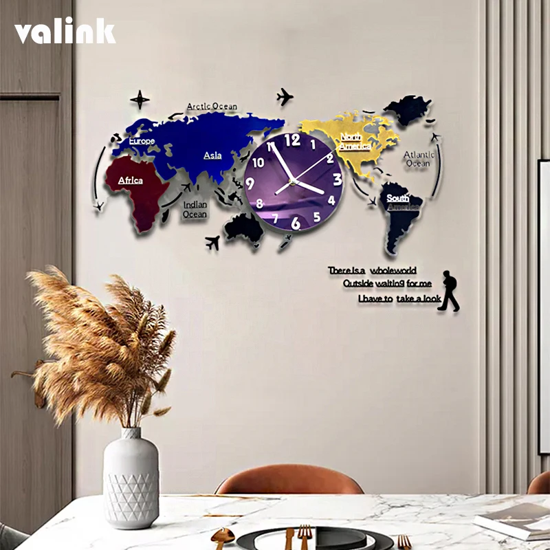 Large Decorative Wall Clock Sticker Frameless World Map Wall Clock Silent Movement Modern DIY Decoration For Home Wand Decor
Large Decorative Wall Clock Sticker Frameless World Map Wall Clock Silent Movement Modern DIY Decoration For Home Wand Decor