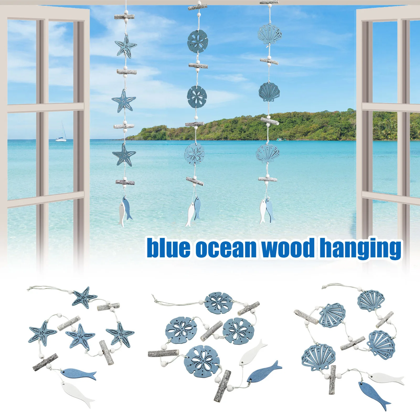 Marine Hanging Ornaments Wooden Mediterranean Home Wall Window Decor Set Starfish Scallop Shell Cutout Crafts
Marine Hanging Ornaments Wooden Mediterranean Home Wall Window Decor Set Starfish Scallop Shell Cutout Crafts