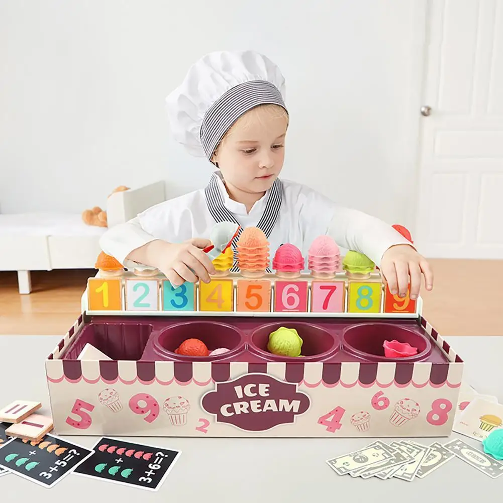 Ice Cream Play Toy Safe Cognitive Development Wooden Kids Dollhouse Model Toy with Math Card for Doll House
Ice Cream Play Toy Safe Cognitive Development Wooden Kids Dollhouse Model Toy with Math Card for Doll House
