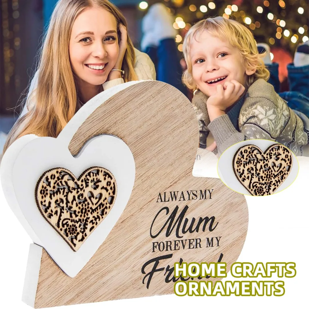 Wooden Mother's Day Heart Decoration Gift Creative Heart Hollow Crafts Ornament Mum Signs Home DIY Decor
Wooden Mother's Day Heart Decoration Gift Creative Heart Hollow Crafts Ornament Mum Signs Home DIY Decor