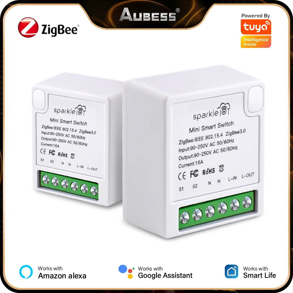 Tuya Zigbee MINI 16A 2-позиционный умный выключатель Умный дом автоматический модуль выключатель приложение Smartlife Голосовое управление работа с Alexa ...
Tuya Zigbee MINI 16A 2-позиционный умный выключатель Умный дом автоматический модуль выключатель приложение Smartlife Голосовое управление работа с Alexa ...