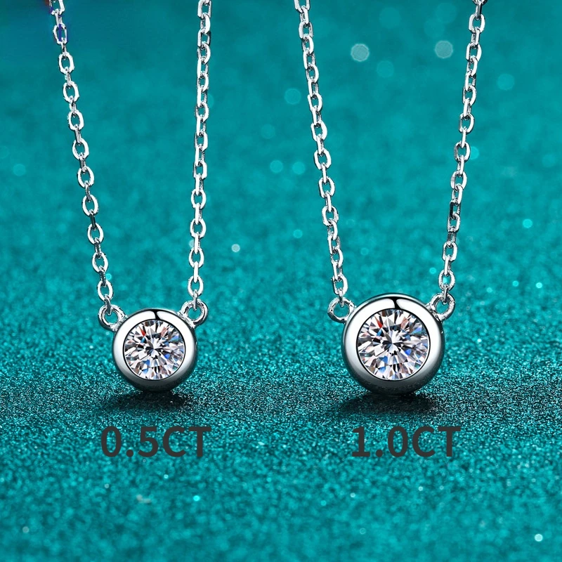 

Женское ожерелье из серебра 925 пробы, 1 карат, ожерелье из муассанита цвета D, подарок на день Святого Валентина, Подарочная цепочка
