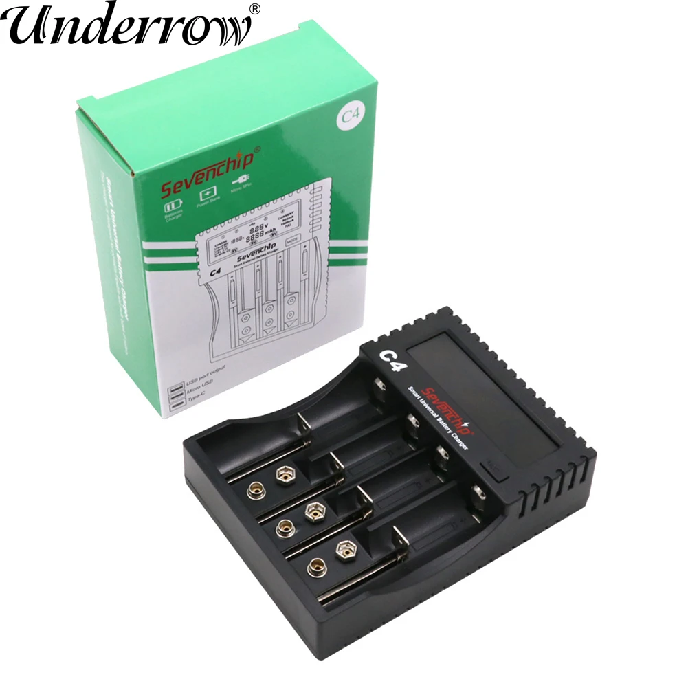 Sevenchip C4 18650 Battery Charger LCD Display Portable Smart Charger for 17670 26650 20700 18350 AA AAA Li-ion Test Capacity
Sevenchip C4 18650 Battery Charger LCD Display Portable Smart Charger for 17670 26650 20700 18350 AA AAA Li-ion Test Capacity
