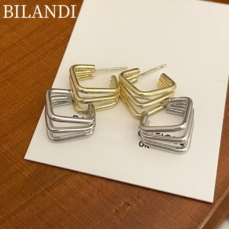 Bilandi S925 needle Fashion Jewelry Multi Layer Metal Earrings Popular Design Golden Silvery Geometric Drop Earrings For Girl
Bilandi S925 needle Fashion Jewelry Multi Layer Metal Earrings Popular Design Golden Silvery Geometric Drop Earrings For Girl