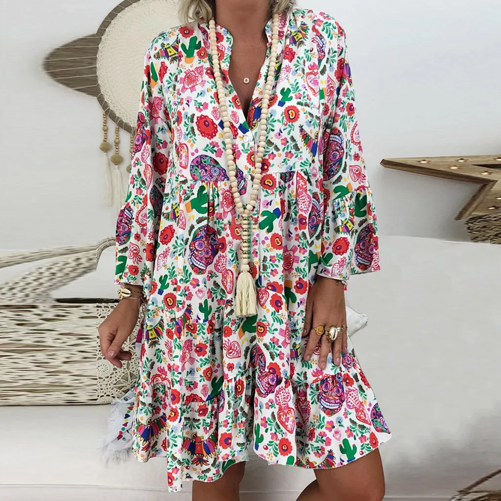Women's Bohemian Floral DressesElegant Ladies Loose Print Long For Women 2022Sleeve Short DressesSummer Boho Dress Y2k Cloth
Women's Bohemian Floral DressesElegant Ladies Loose Print Long For Women 2022Sleeve Short DressesSummer Boho Dress Y2k Cloth