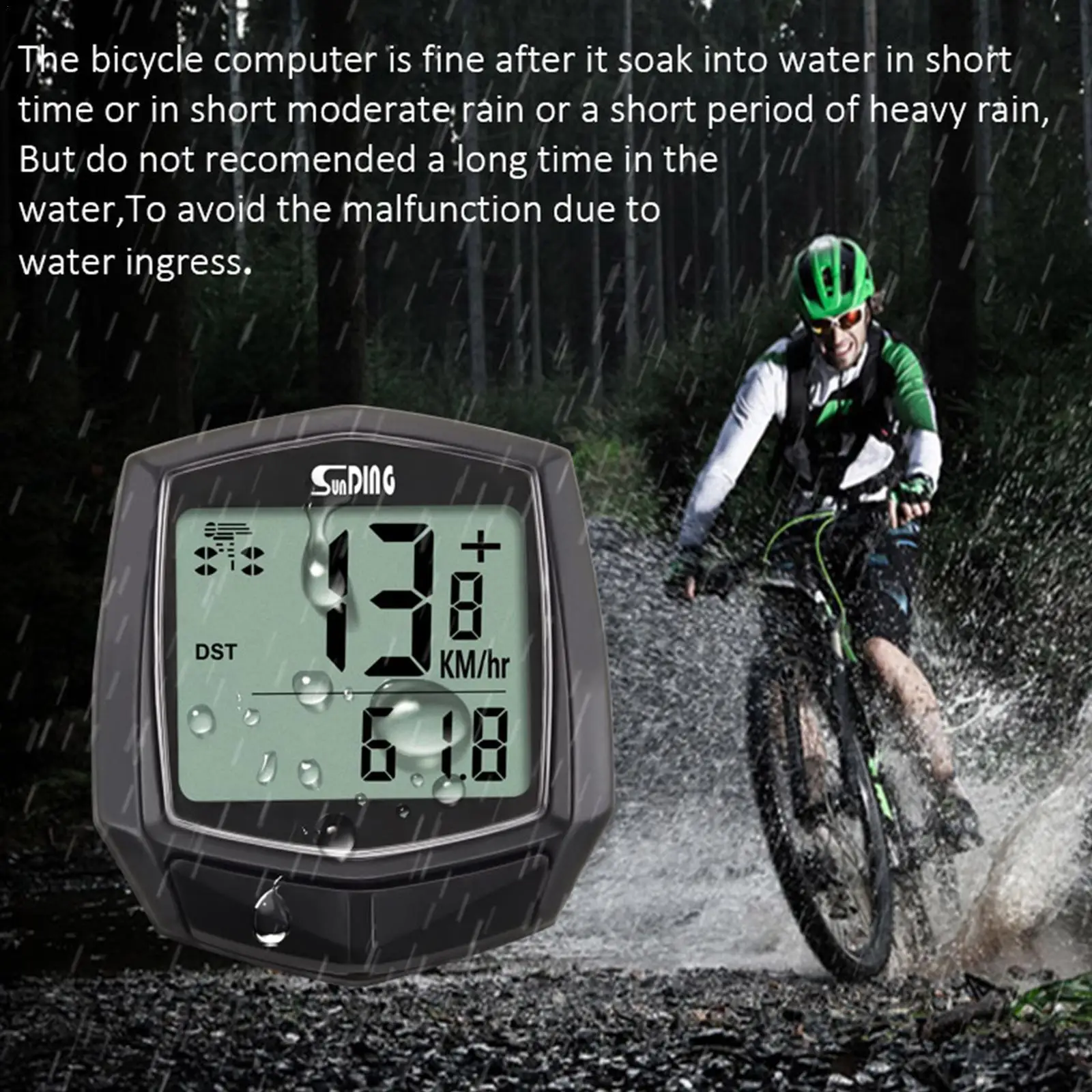 

1pcs Bicycle Cycling Computer LCD Display Wired Odometer 14 Kinds Of Functions Accurate Recording Replaceable Battery