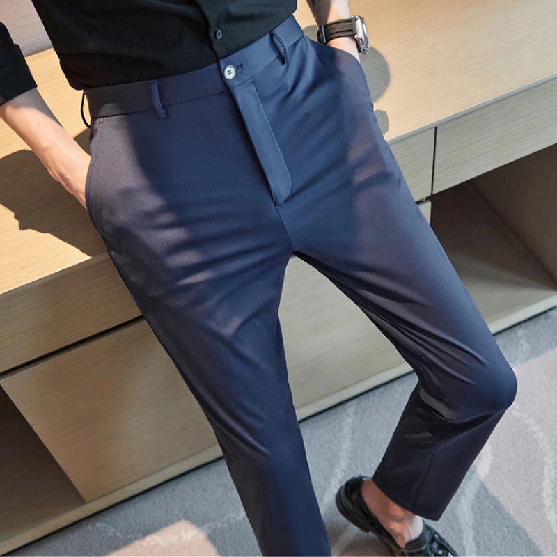 Summer Men's High Elasticity Ice Silk Business Formal Pants Slim Casual Office Social Pants Breathable Street Pants 28-38
Summer Men's High Elasticity Ice Silk Business Formal Pants Slim Casual Office Social Pants Breathable Street Pants 28-38