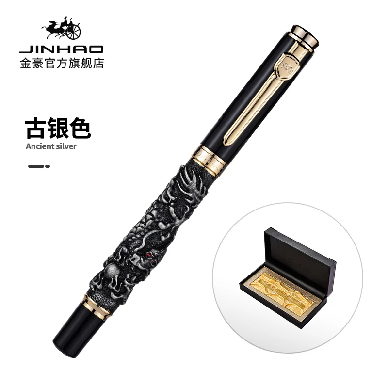 JINHAO Rollerball Pen Black Ink Auspicious Dragon Luxury Carving Promotion Gray Gel Pen Business Office School Supplies
JINHAO Rollerball Pen Black Ink Auspicious Dragon Luxury Carving Promotion Gray Gel Pen Business Office School Supplies