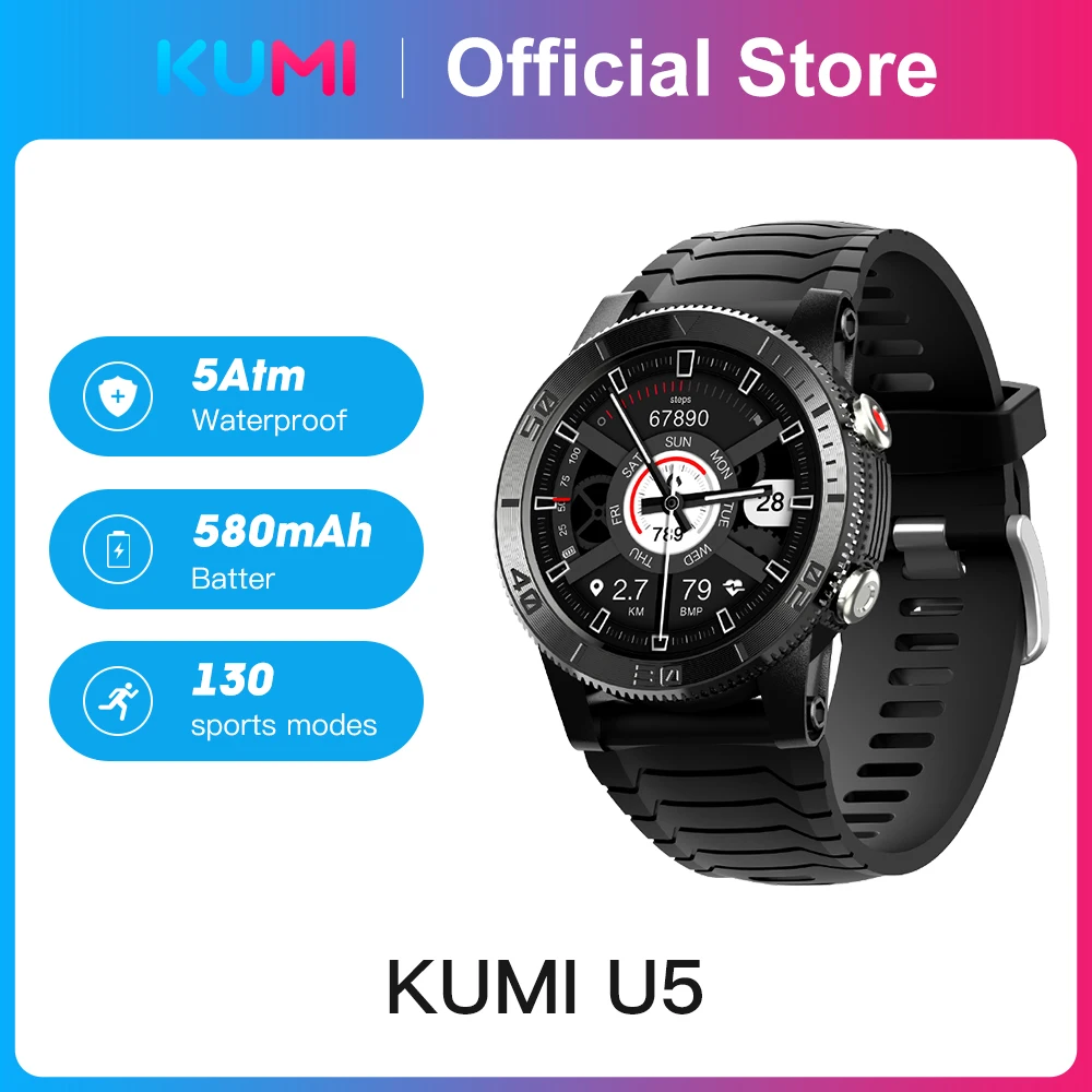 KUMI U5 GPS Smart Watch Watches Sport Fitness Heart Rate Blood Oxygen Monitor 5AM Waterproof Man Men Smartwatch for IOS Android
KUMI U5 GPS Smart Watch Watches Sport Fitness Heart Rate Blood Oxygen Monitor 5AM Waterproof Man Men Smartwatch for IOS Android