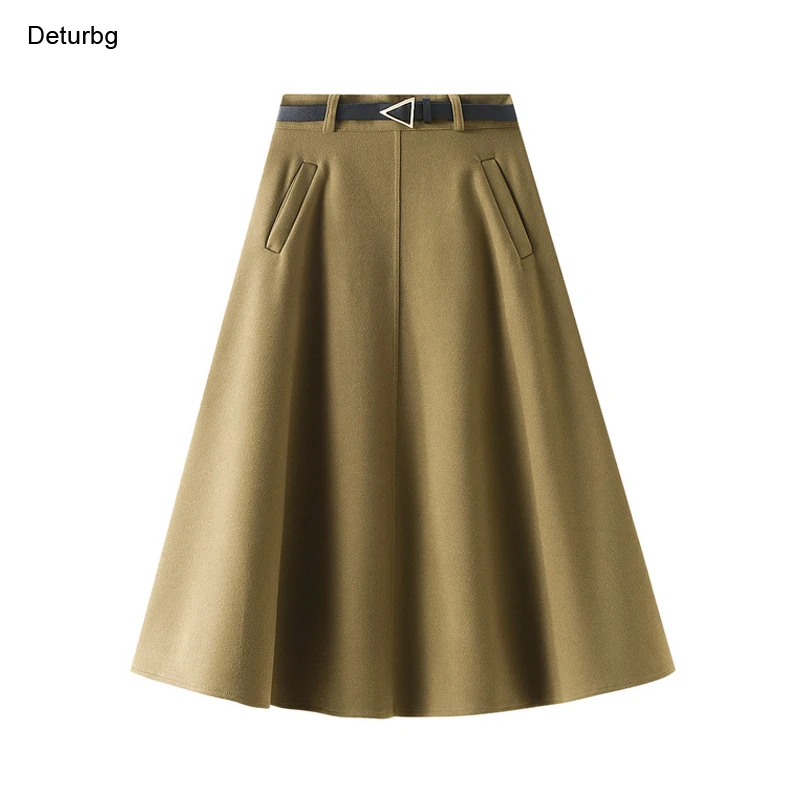 Women's Elegant Woolen Midi Solid Skirt Free Belt Female High Waist Pockets Thickened Zipped A-Line Skirts 2021 Winter SK991
Women's Elegant Woolen Midi Solid Skirt Free Belt Female High Waist Pockets Thickened Zipped A-Line Skirts 2021 Winter SK991